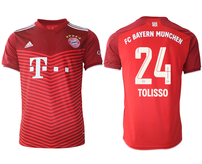 Men 2021-2022 Club Bayern Munich home aaa version red #24 Soccer Jersey